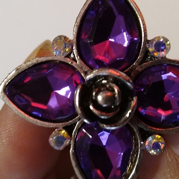 New Purple & Silver Fashion Ring - Picture 3 of 5
